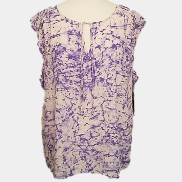 JUICY COUTURE Top Blouse Tie-Dye Sequin Peasant Boho Purple - Picture 2 of 8